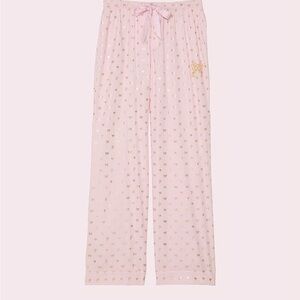 Victorias Secret Pink Loveshack Fancy Gold Women's Pajama Pants Medium Short New